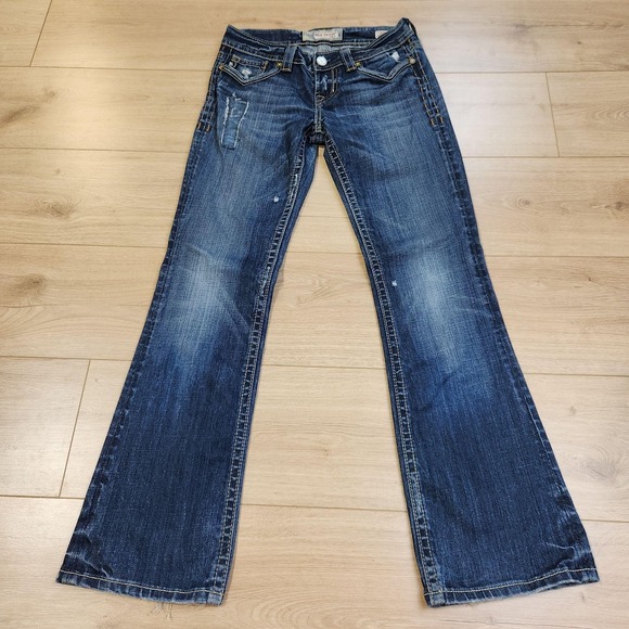 Mek Denim Denim - MEK Denim Jeans Womens 25x32 Dark Blue Oaxaca Low Rise Bootcut Stretch Denim